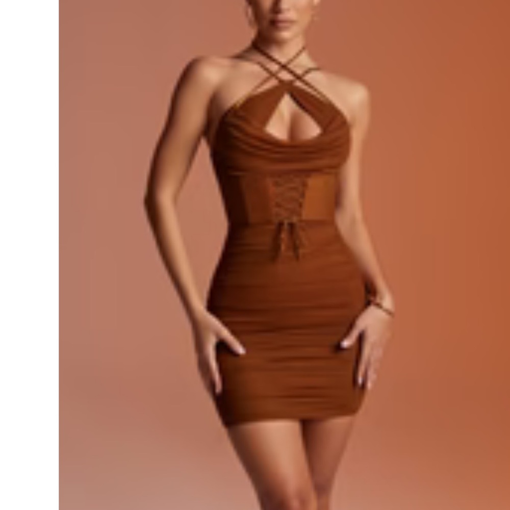 Oh Polly brown dress